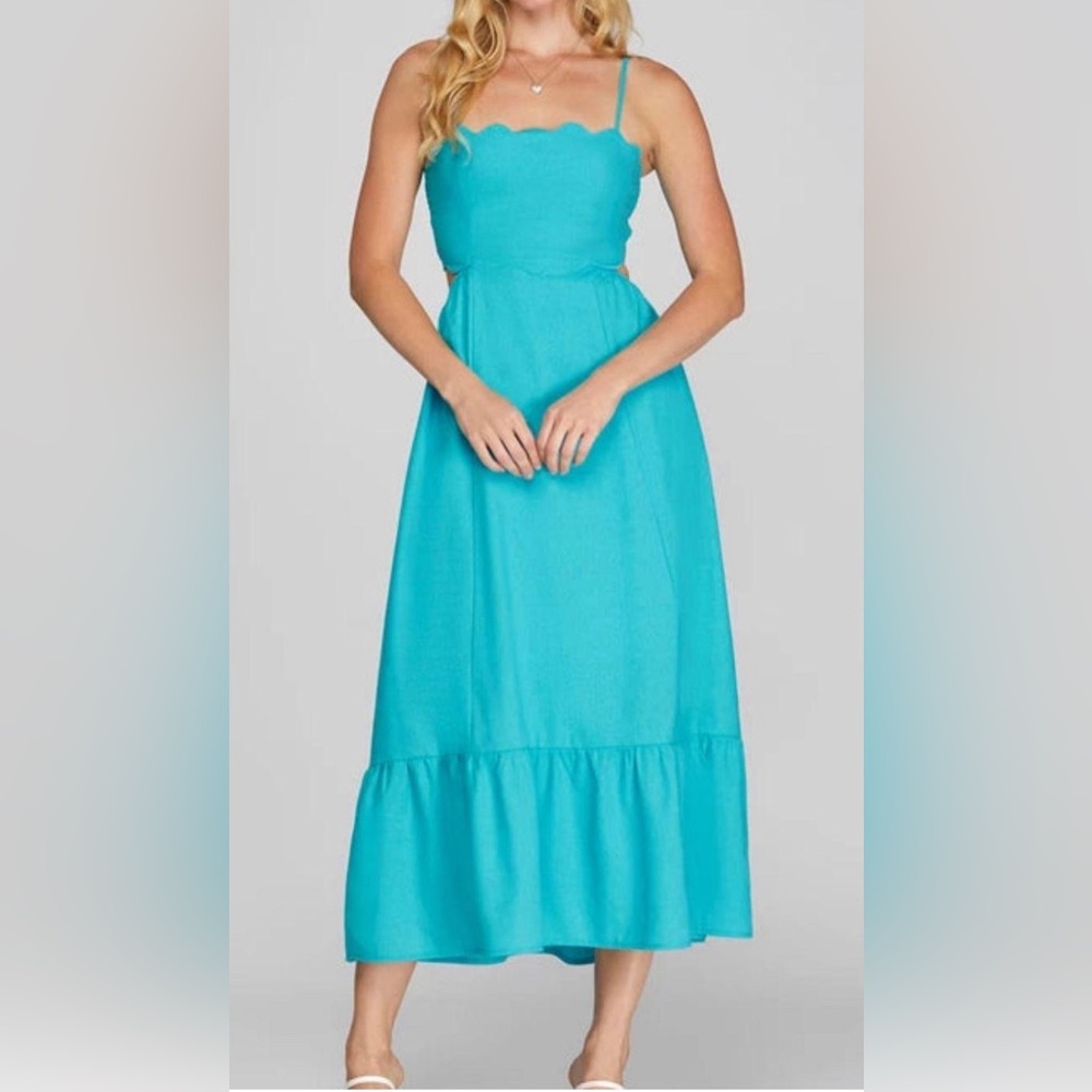 Summer dress scalloped cutout midi dress!